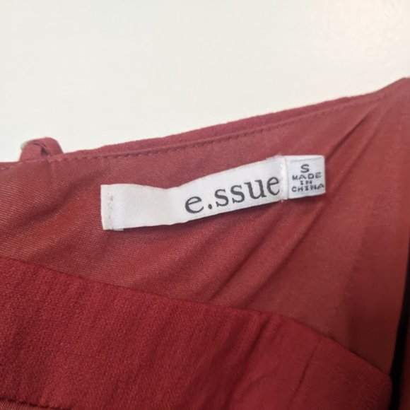 Essue Ruffle Midi Dress Size Small Red/Orange NWOT - Picture 10 of 12